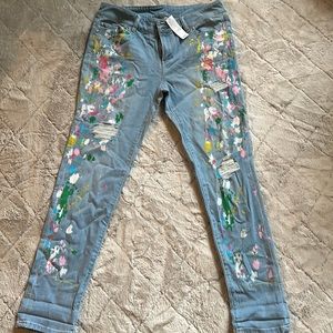 NY&C WOMENS paint splatter JEANS